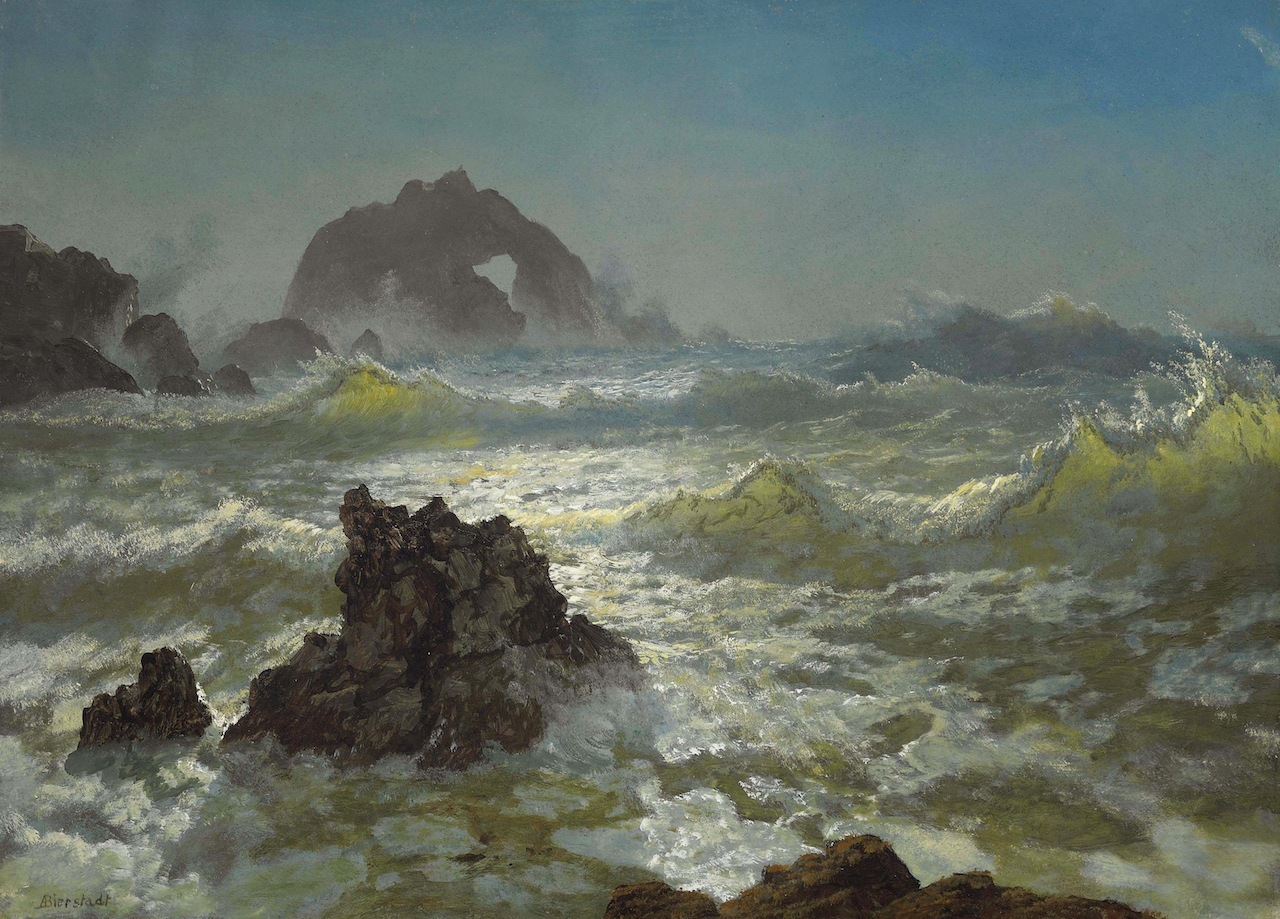 Albert Bierstadt. Seal Rock, California. um 1872. Öl / Papier / Leinwand. 40,6 x 55,9cm