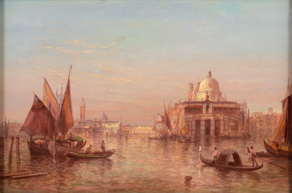 Alfred Pollentine. Blick auf San Marco. Öl / Leinwand. 40 x 62cm