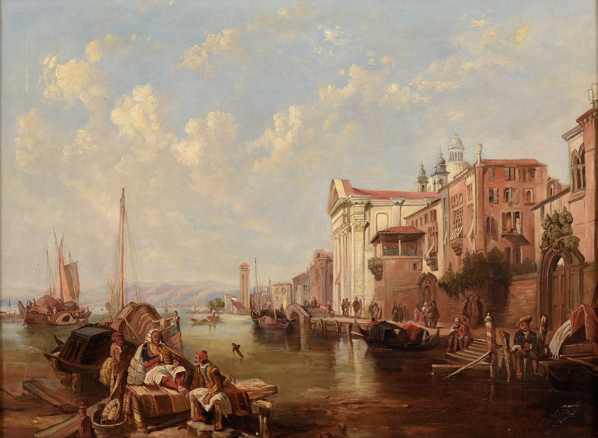 Alfred Pollentine. Ansicht von Venedig. Öl / Leinwand. 50 x 70cm