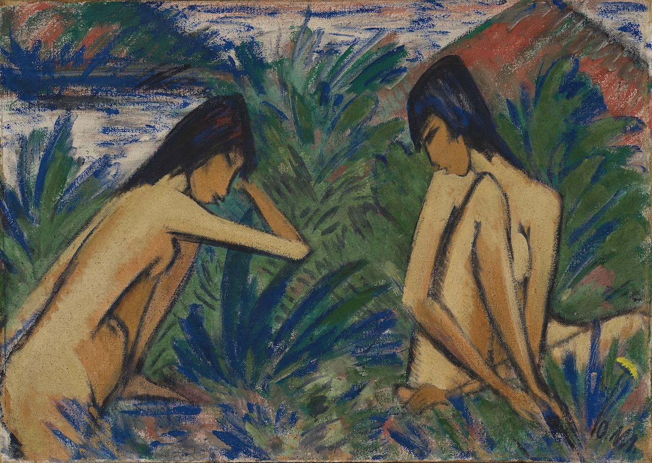 Otto Mueller. Zwei badende Mädchen. 1921. Öl / Leinwand. 100 x 140cm