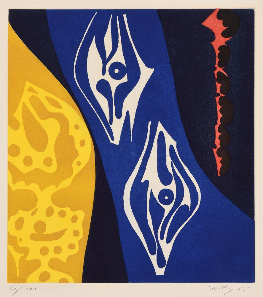 Ernst Wilhelm Nay. Farbaquatinta. 1965. 66 x 45,5cm