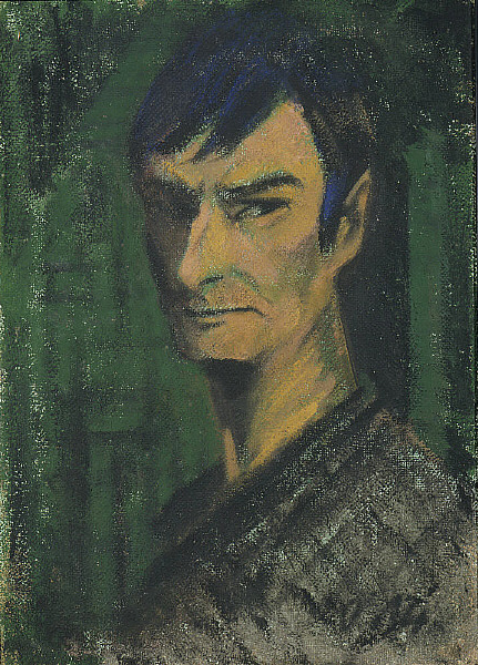 Otto Mueller. Selbstportrait. um 1921. Tempera/Leinwand. 66 x 50cm