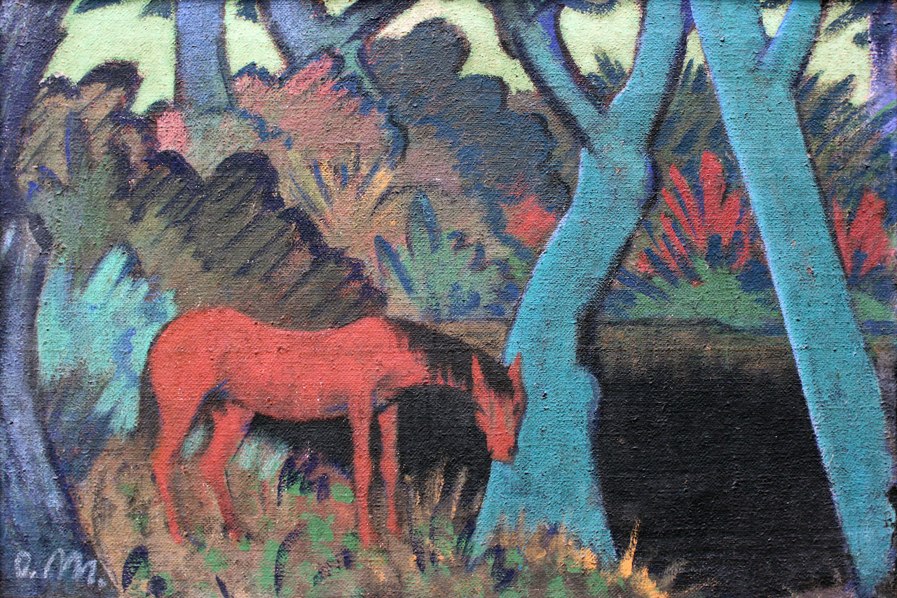 Otto Mueller. Zigeunerpferd am schwarzen Wasser. 1928. 79 x 107cm