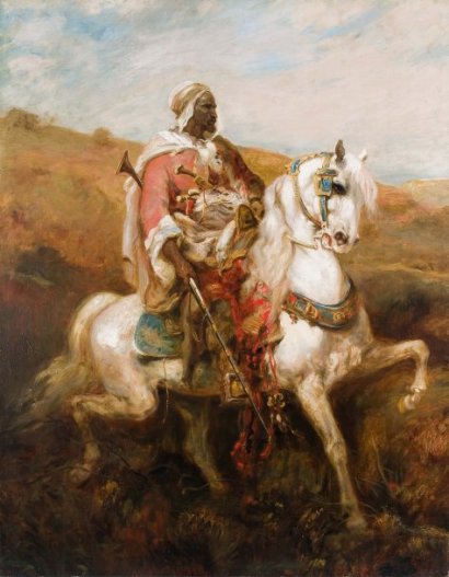 Adolf Schreyer. Arabischer Reiter. Öl / Leinwand. 91 x 72cm