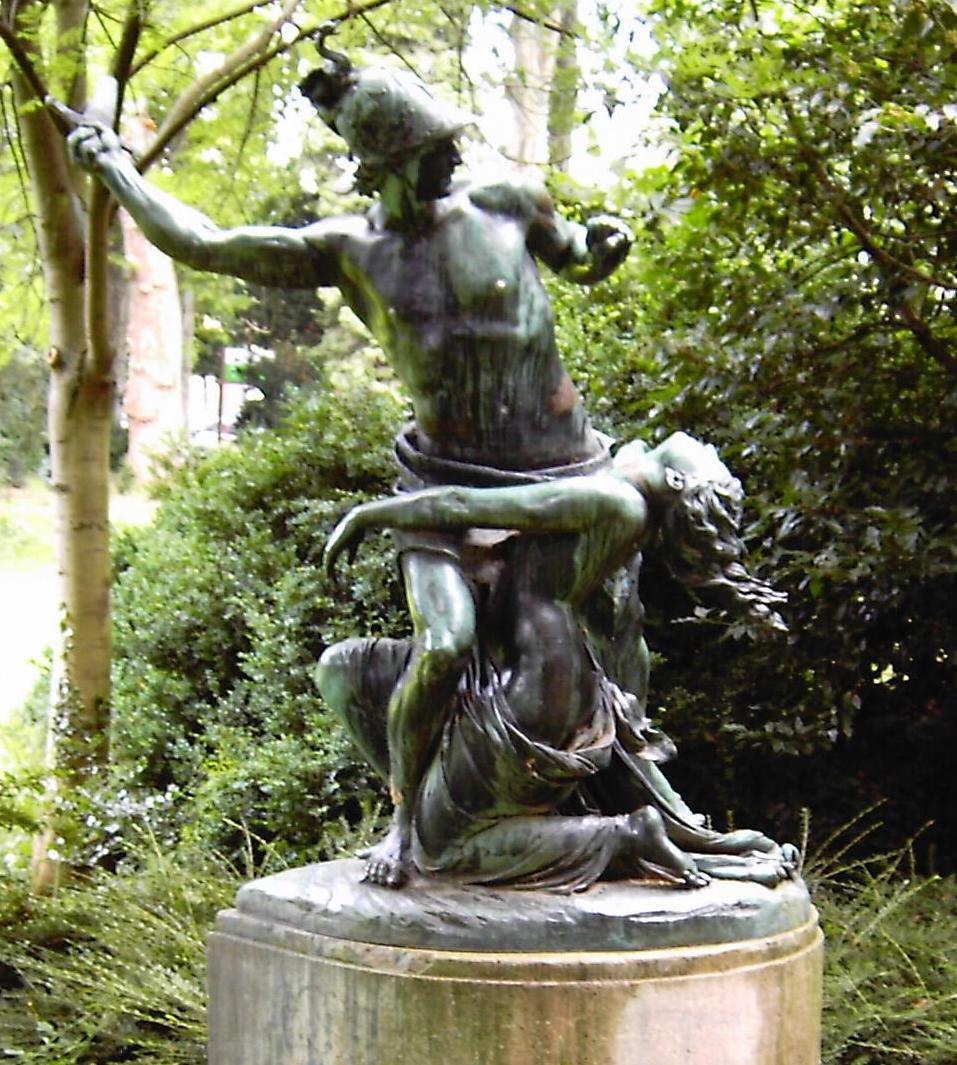 Joseph Uphues. Verteidigung einer Sabinen. 1886. Bronze. Skulptur im Stadtpark Dülken