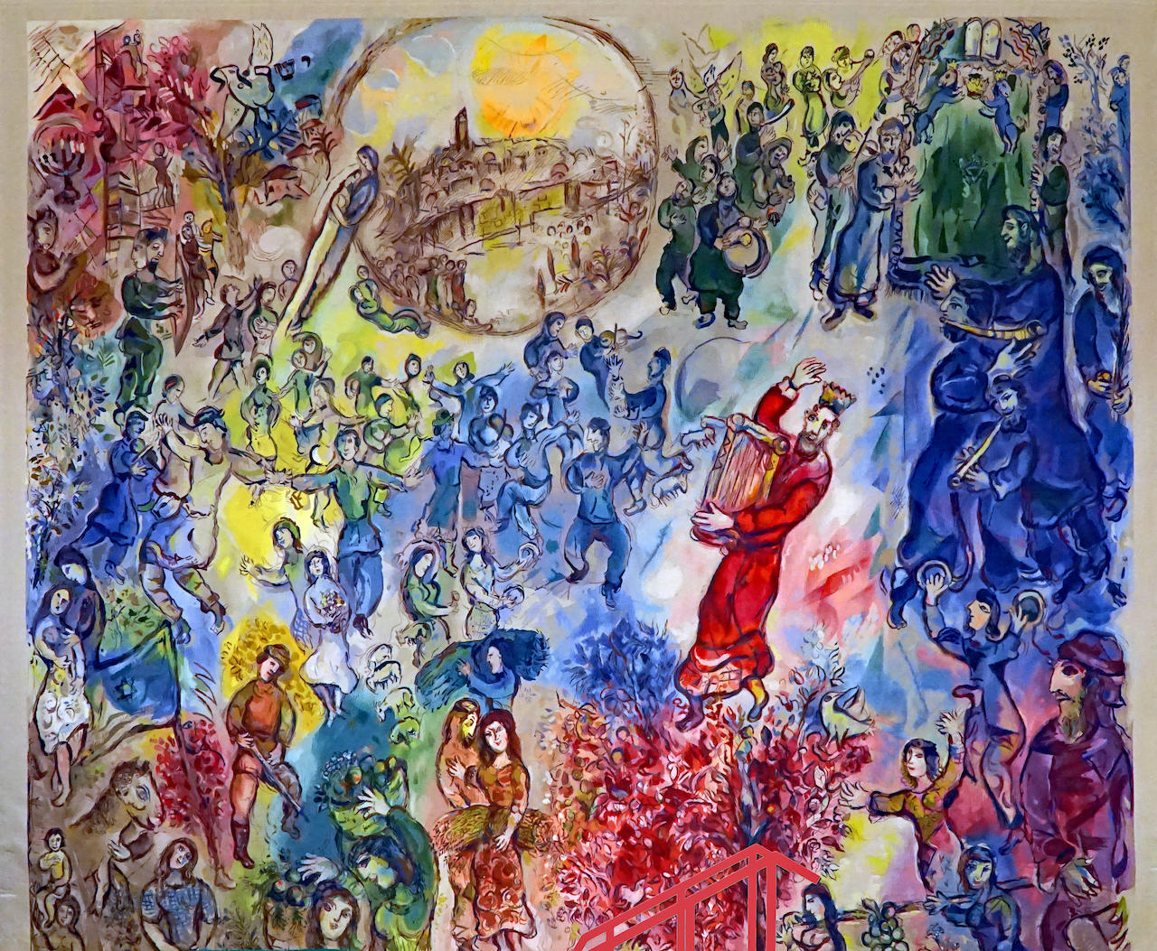 Marc Chagall. Revival des Staates Israel. 1965. Wandteppich. 5,50 x 4,80cm. im Chagall-Saal im Knesset