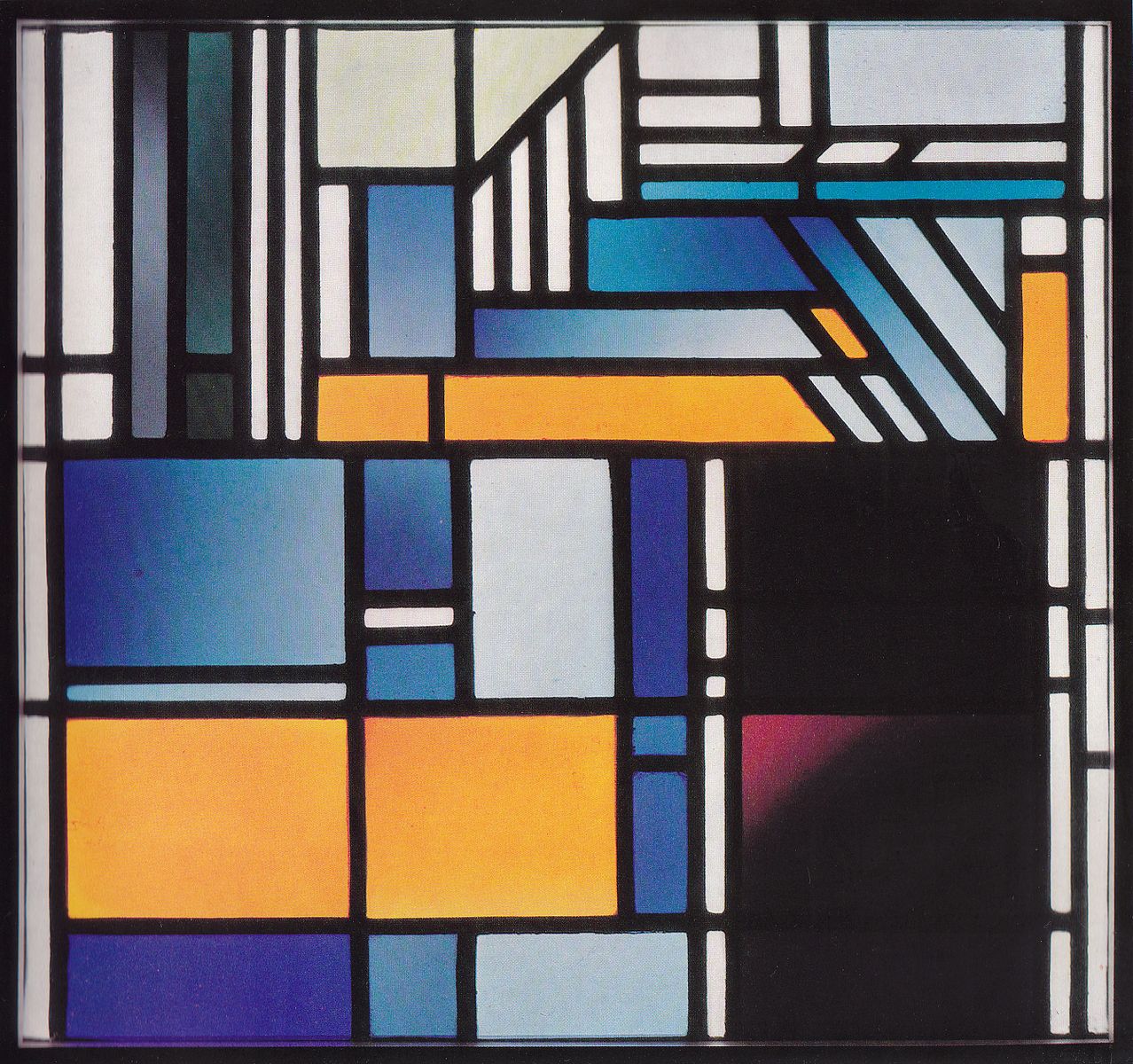 Jan Thorn-Prikker. Geometrisches Ornament mit Blutrot. 1921/22. Glasfenster. 59 x 61cm