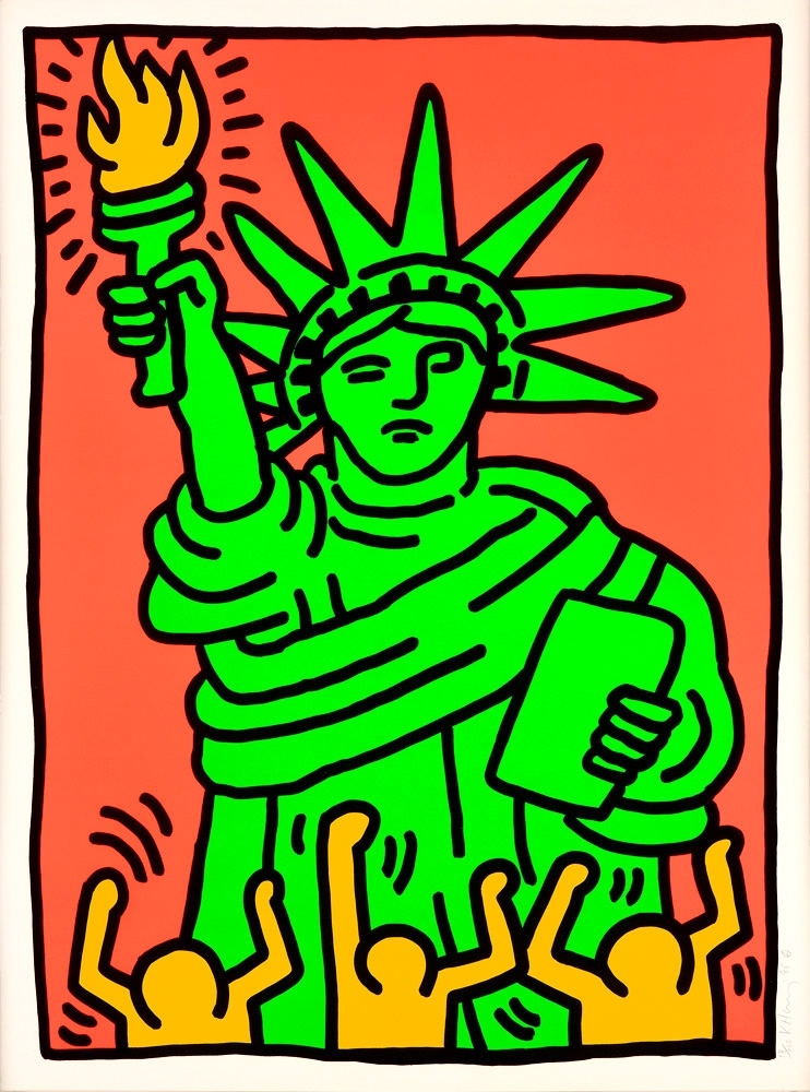 Keith Haring. Statue of Liberty (Littmann P.63). 1986. Siebdruck. 95 x 71cm
