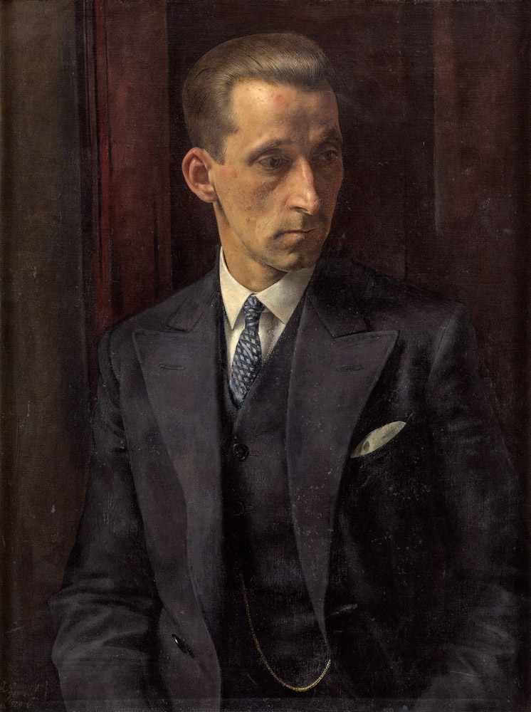 Albert Henrich. Dreiviertelprofil eines Mannes. 1929. Öl / Leinwand. 81 x 61cm