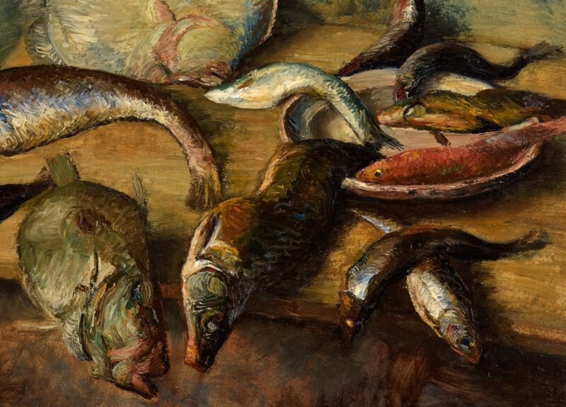 Conrad Jean Théodore Conrad-Kickert. Meeresfische. 1952. Öl / Holz. 65 x 80cm