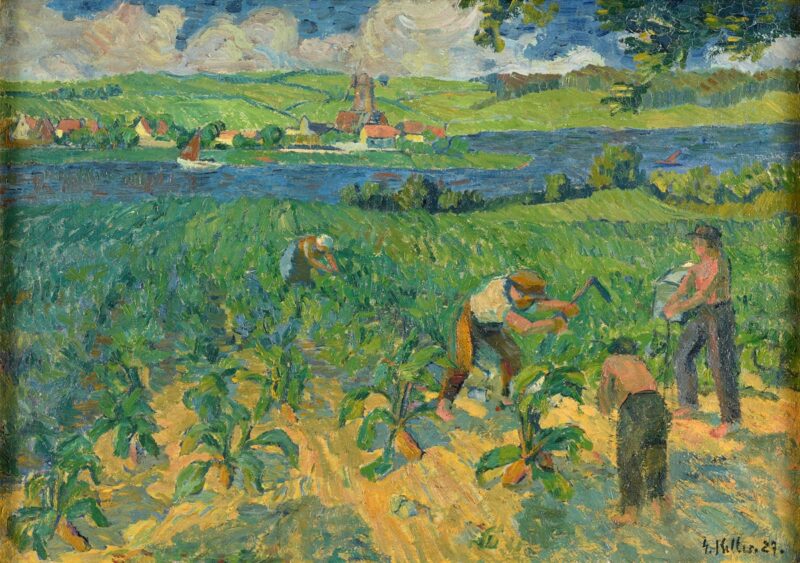 Adolphe Keller. Feldarbeiter. 1927. Öl/Leinwand. 60 x 85cm