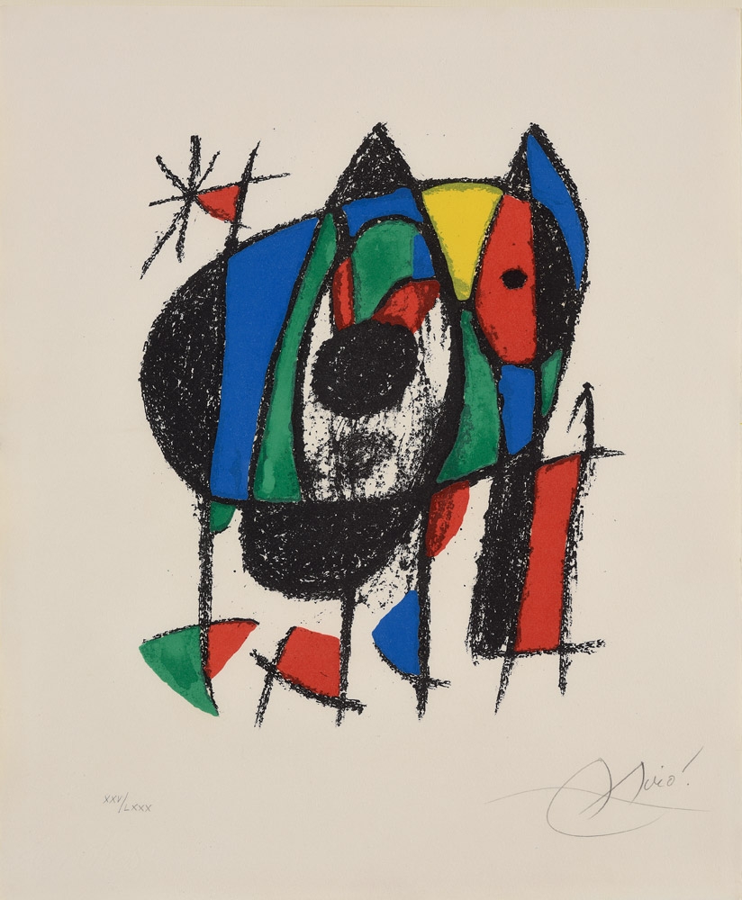 Joan Miró. Ohne Titel. Farblithografie. 44,5 x 37cm