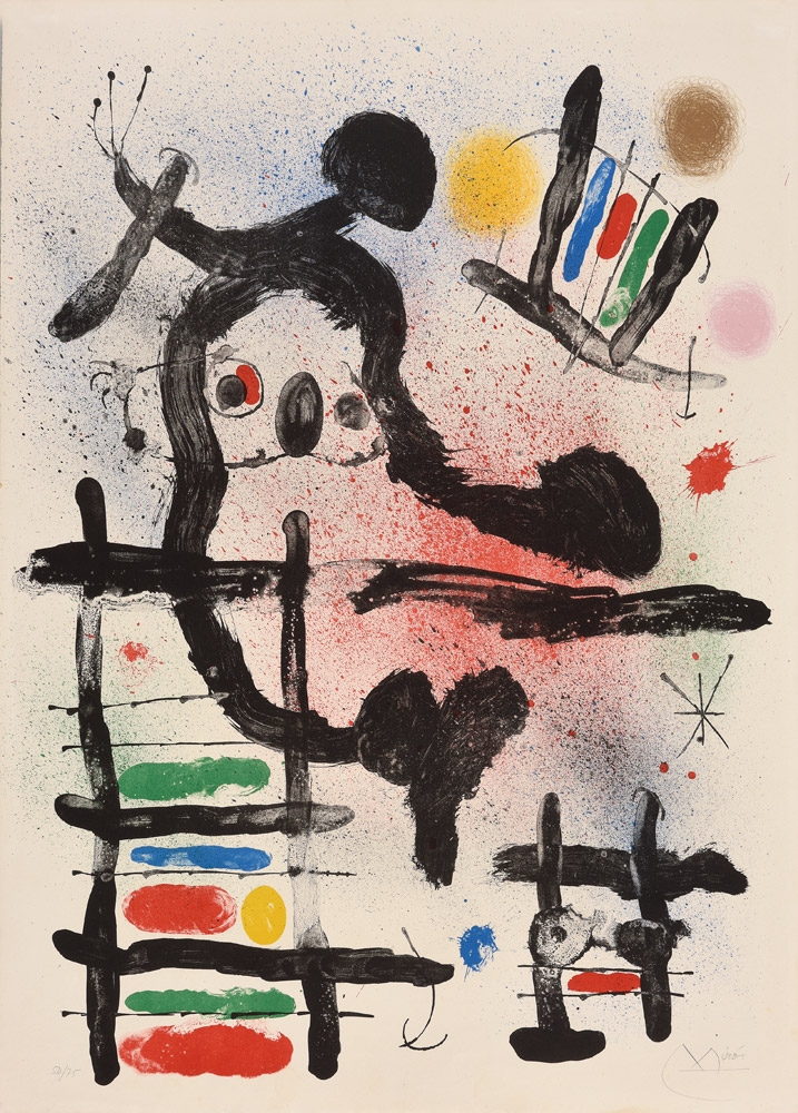 Joan Miró. Lithografie in fünf Farben. 80 x 57,5cm