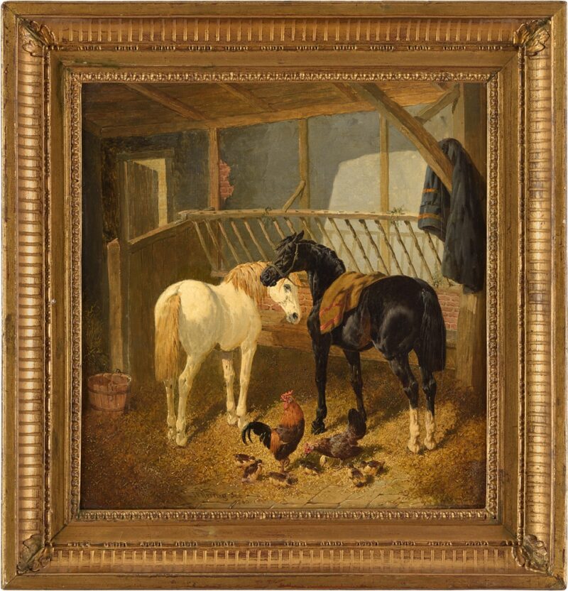 John Frederik Herring. Stallinterieur. 1860. Öl/Leinwand. 47 x 45cm