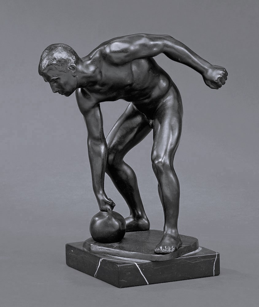 Rudolf Kaesbach. Athlet. Bronze. H=32cm