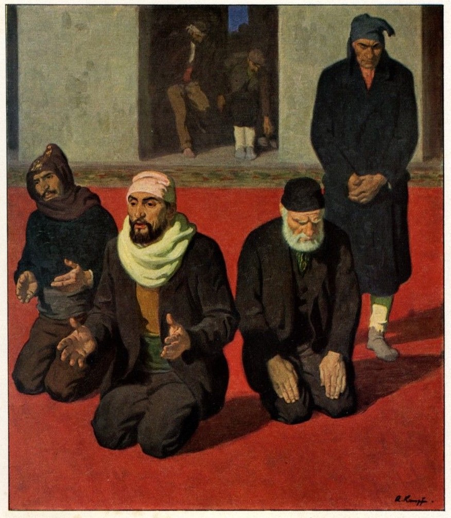 Arthur Kampf. Beter in der Moschee. um 1930. Öl / Leinwand