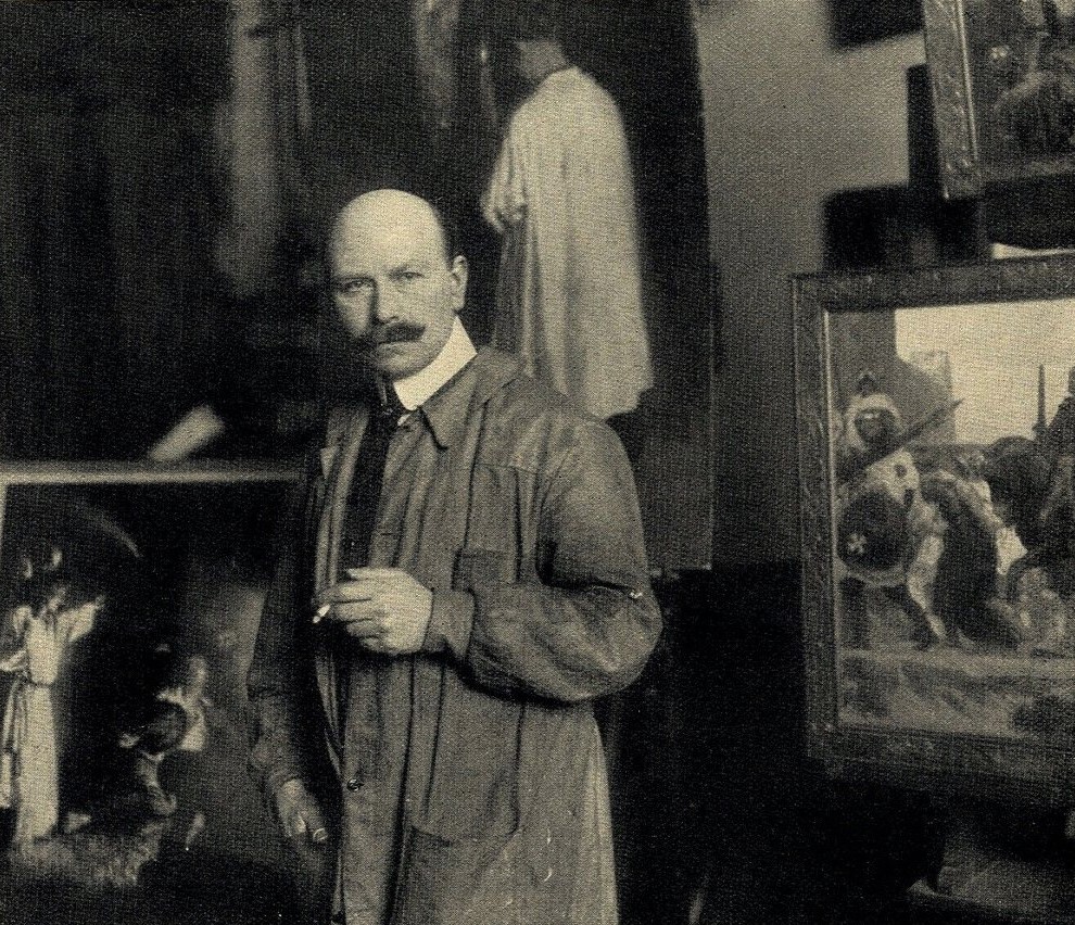 Arthur Kampf in seinem Atelier. 1906. fotografie