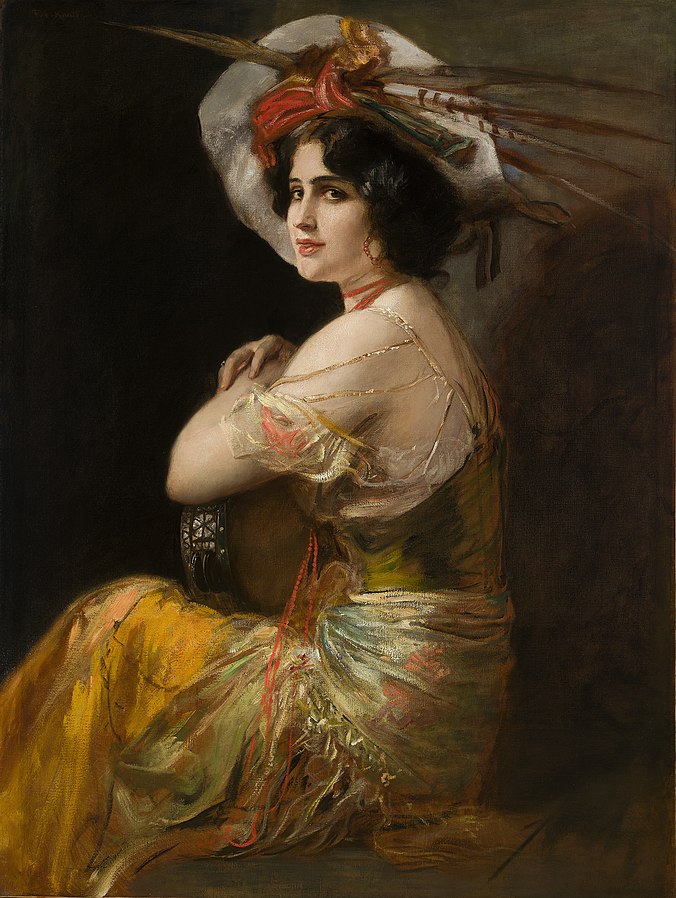 Friedrich August von Kaulbach. Rosario Guerrero als Carmen. um 1908. Öl / Leinwand. 120,5 x 90,5cm