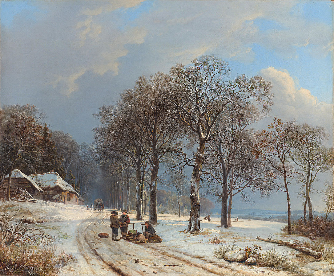 Barend Cornelis Koekkoek. Winterlandschaft. 1835-38. Öl / Leinwand. 62 x 75cm