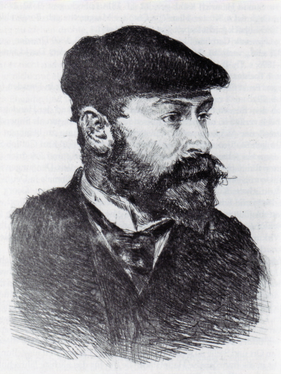 Gotthardt Kuehl. Selbstporträt. 1892