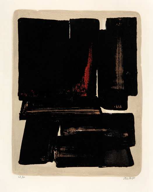 Pierre Soulages. Lithografie No. 7A. 1957. 65 x 50cm