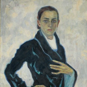 Hans Hotz. Porträt Waltraud Lamers. 1935. Öl / Sperrholzplatte. 136 x 66cm