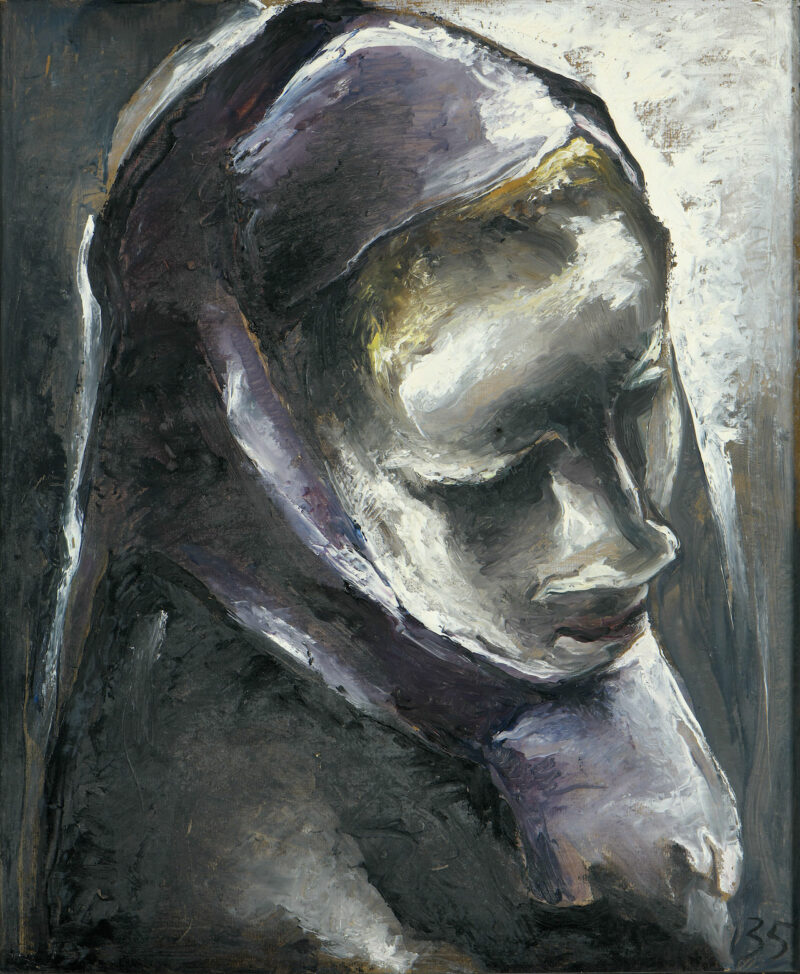 Werner Scholz. Nonne. 1935. Öl / Platte. 80,5 x 67cm