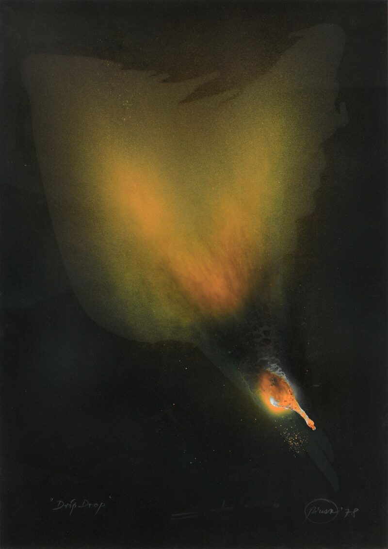 Otto Piene. Drip-Drop. 1978. Feuer Gouache. 100 x 70cm.