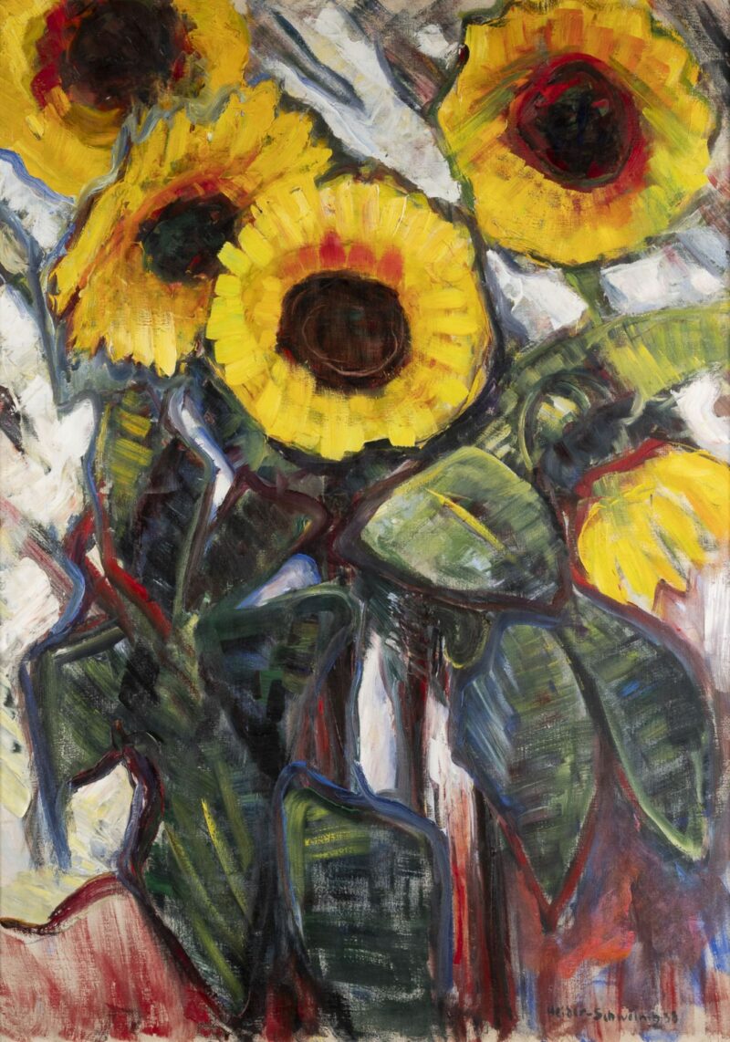 Maria von Heider-Schweinitz. Sonnenblumen. 1928. Öl / Leinwand. 105 x 75,5cm