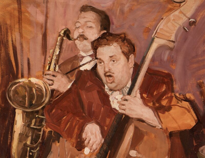 Leon Zeytline. The Jazz Musicians. Öl / Leinwand. 100 x 72cm