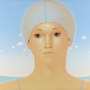 Heinz Rabbow. Die Schwimmerin. Öl/Malkarton. 200 x 180cm