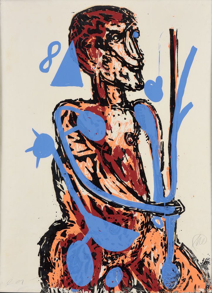 Markus Lüpertz. Der Hirte. Holzschnitt. 106 x 78cm Markus Lüpertz. Der Hirte. Holzschnitt. 106 x 78cm