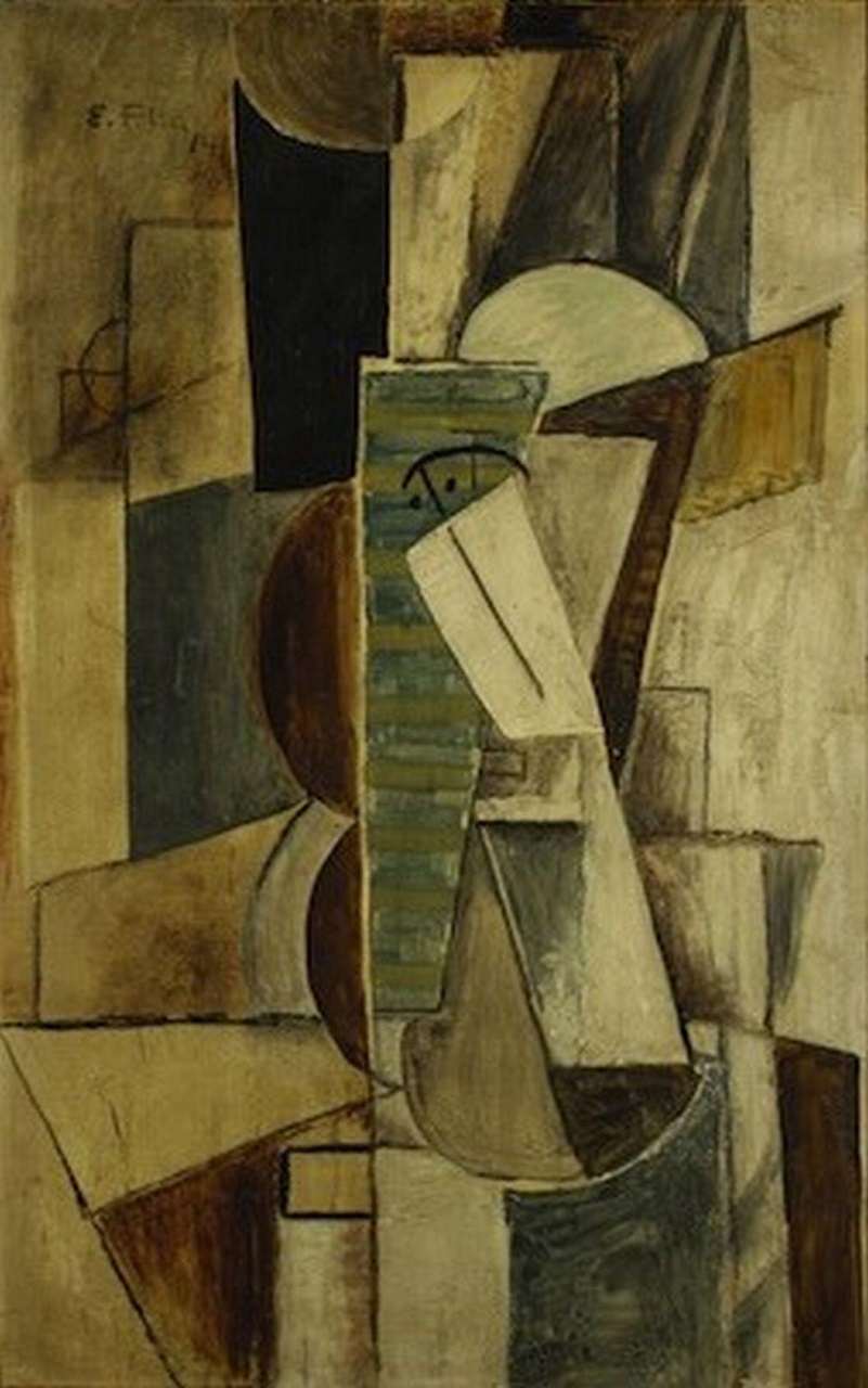 Emil Filla. Kopf eines Mannes mit Zylinder. 1914 Emil Filla. Kopf eines Mannes mit Zylinder. 1914