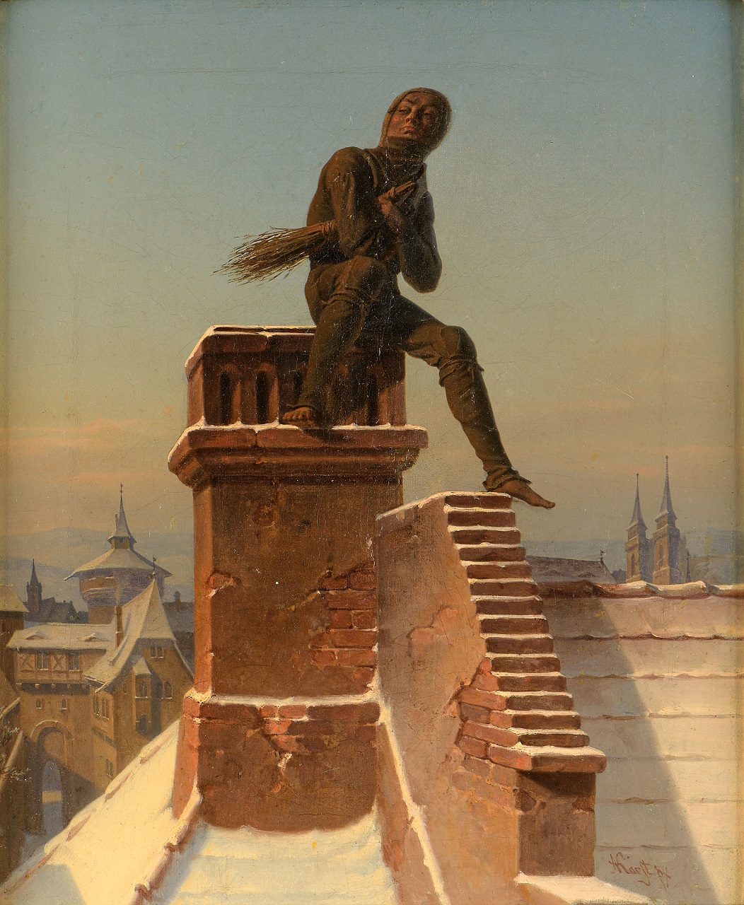 Adolf Karst. Der schwarze Kehr-König. Öl / Leinwand. 33 x 27cm Adolf Karst. Der schwarze Kehr-König. Öl / Leinwand. 33 x 27cm