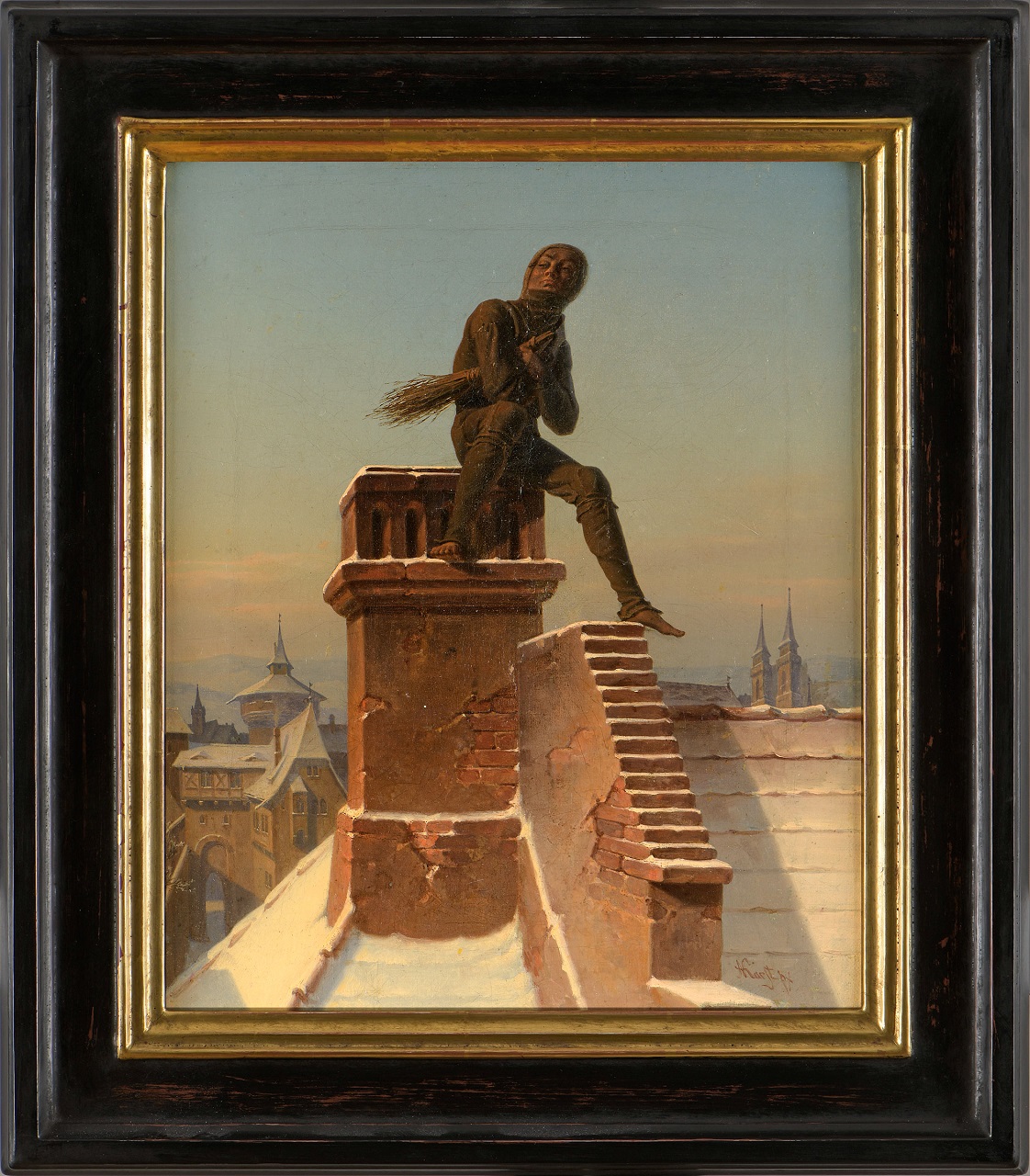 Adolf Karst. Der schwarze Kehr-König. Öl / Leinwand. 33 x 27cm Adolf Karst. Der schwarze Kehr-König. Öl / Leinwand. 33 x 27cm